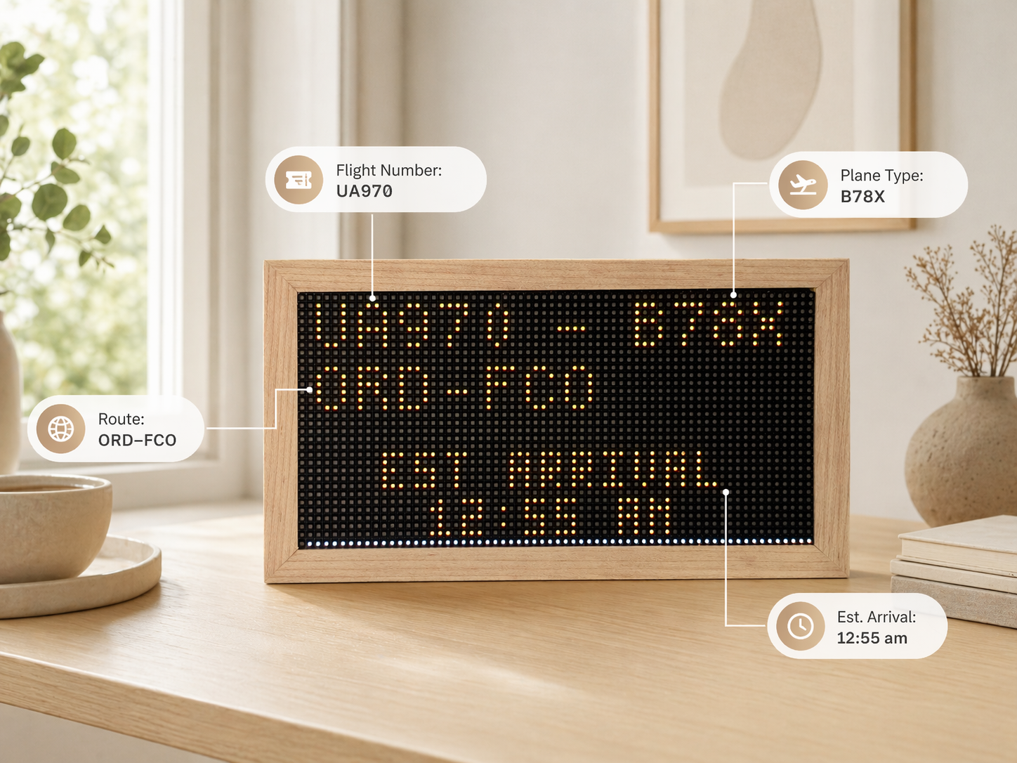 Mach 2 live flight tracking display showing UA970 route and aircraft data